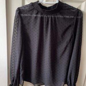 Sheer turtle neck long sleeve